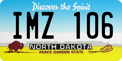 ND license plate IMZ106