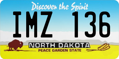 ND license plate IMZ136