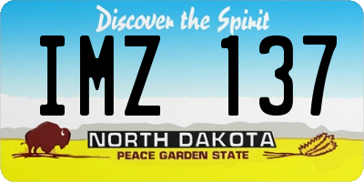 ND license plate IMZ137