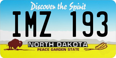 ND license plate IMZ193