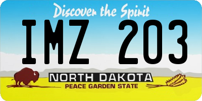 ND license plate IMZ203
