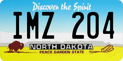 ND license plate IMZ204