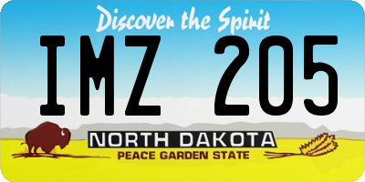 ND license plate IMZ205