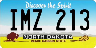 ND license plate IMZ213
