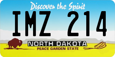 ND license plate IMZ214