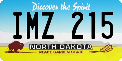 ND license plate IMZ215