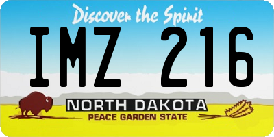 ND license plate IMZ216
