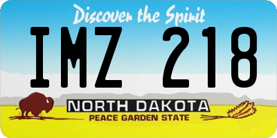ND license plate IMZ218