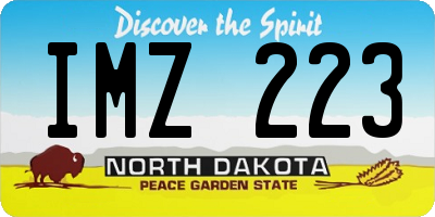 ND license plate IMZ223