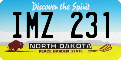 ND license plate IMZ231