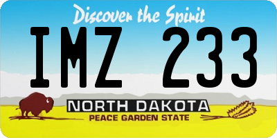 ND license plate IMZ233