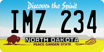 ND license plate IMZ234