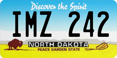 ND license plate IMZ242