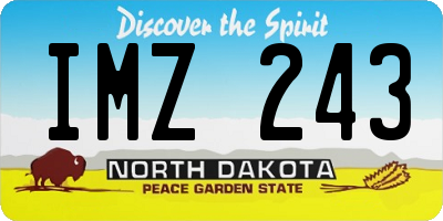 ND license plate IMZ243
