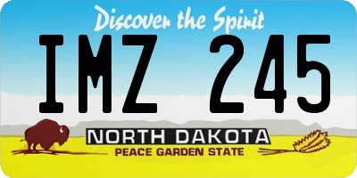 ND license plate IMZ245