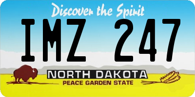 ND license plate IMZ247