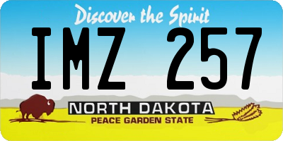 ND license plate IMZ257