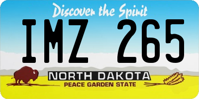 ND license plate IMZ265