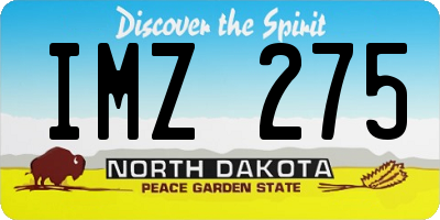 ND license plate IMZ275