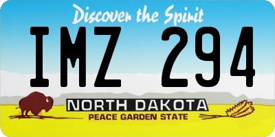 ND license plate IMZ294