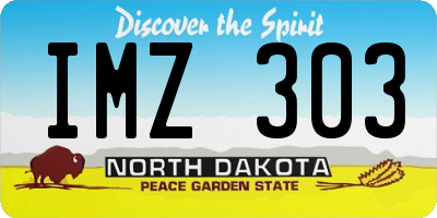 ND license plate IMZ303