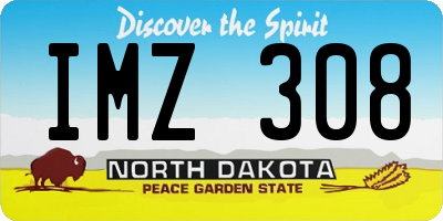 ND license plate IMZ308