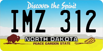 ND license plate IMZ312