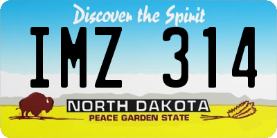 ND license plate IMZ314