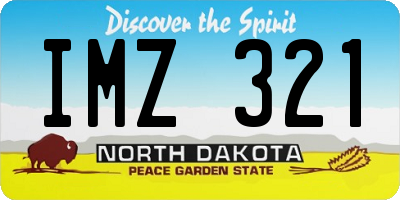ND license plate IMZ321