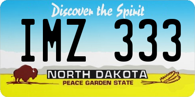 ND license plate IMZ333