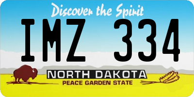 ND license plate IMZ334