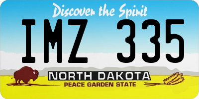 ND license plate IMZ335