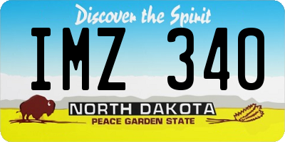 ND license plate IMZ340