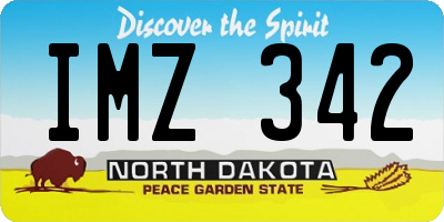 ND license plate IMZ342