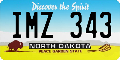 ND license plate IMZ343