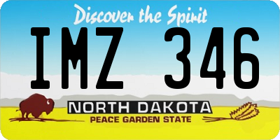 ND license plate IMZ346