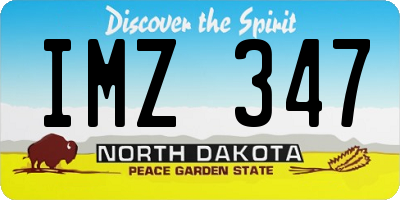 ND license plate IMZ347
