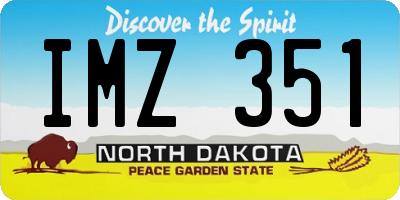 ND license plate IMZ351
