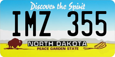 ND license plate IMZ355