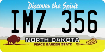 ND license plate IMZ356