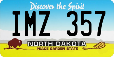 ND license plate IMZ357