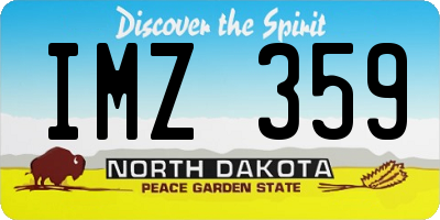 ND license plate IMZ359
