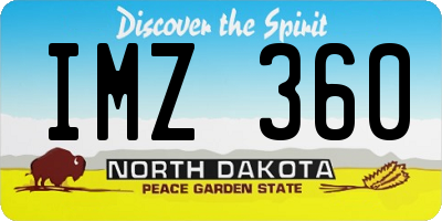 ND license plate IMZ360
