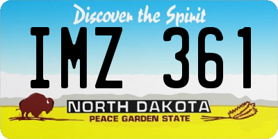 ND license plate IMZ361