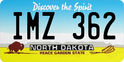 ND license plate IMZ362