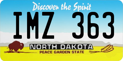 ND license plate IMZ363