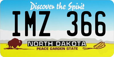 ND license plate IMZ366