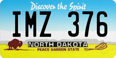 ND license plate IMZ376