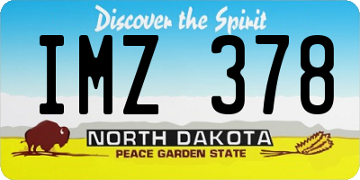 ND license plate IMZ378