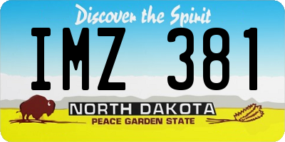 ND license plate IMZ381